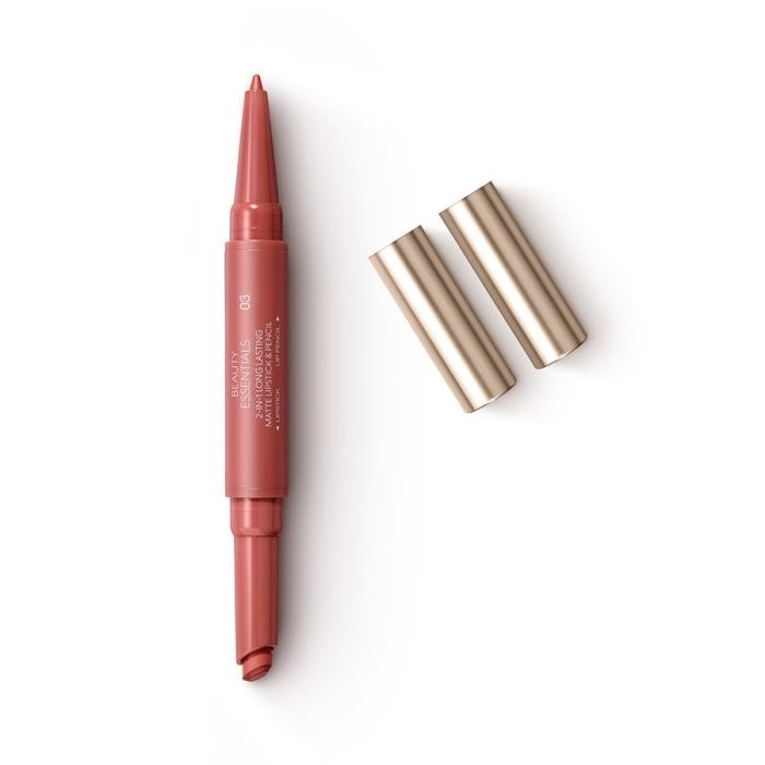 BEAUTY ESSENTIALS 2-IN-1 LONG LASTING MATTE LIPSTICK & PENCIL